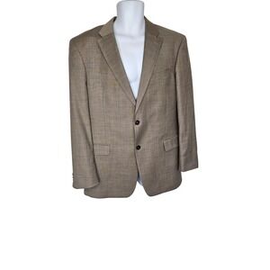 Tommy Hilfiger Wool‎ Blazer Sport Coat Two Button Brown Plaid Mens